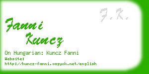 fanni kuncz business card